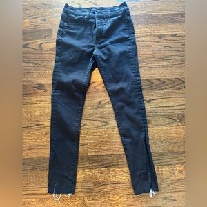 Express Black Skinny Jeans - Raw Hem